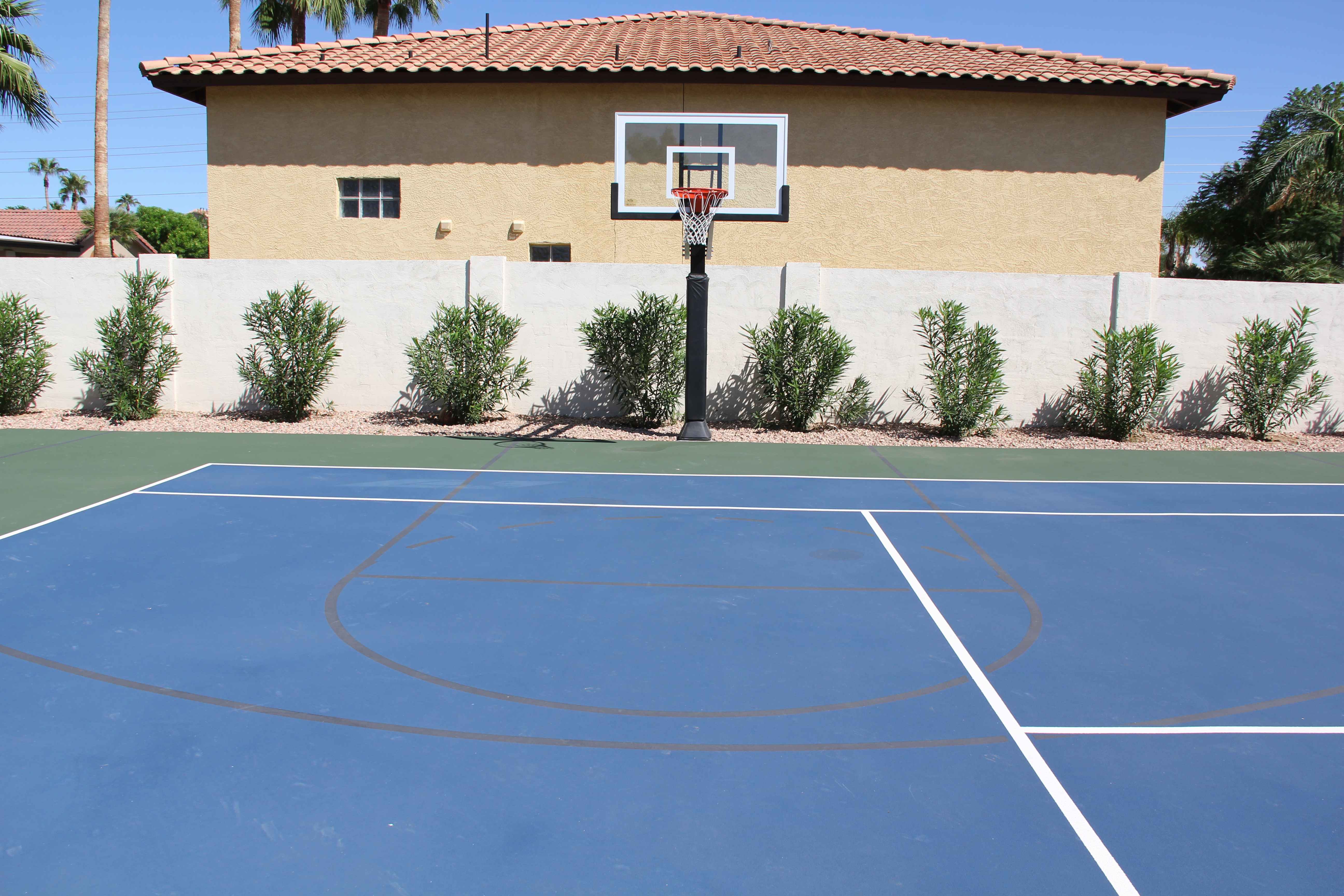 If you have a tennis court, then you can always add a basketball hoop to your tennis court.