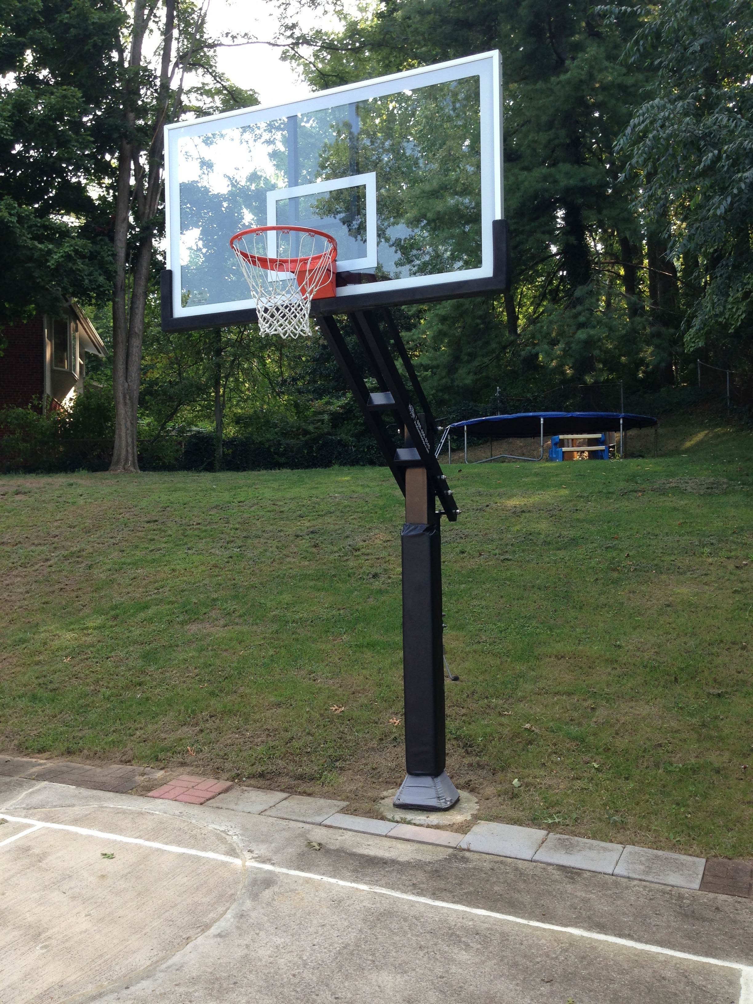 The hill behind the basketball system acts as a superb rebounder ensuring you never have to run after basketballs and the pavers are a genius way to extend the playing area at a low cost and effort.