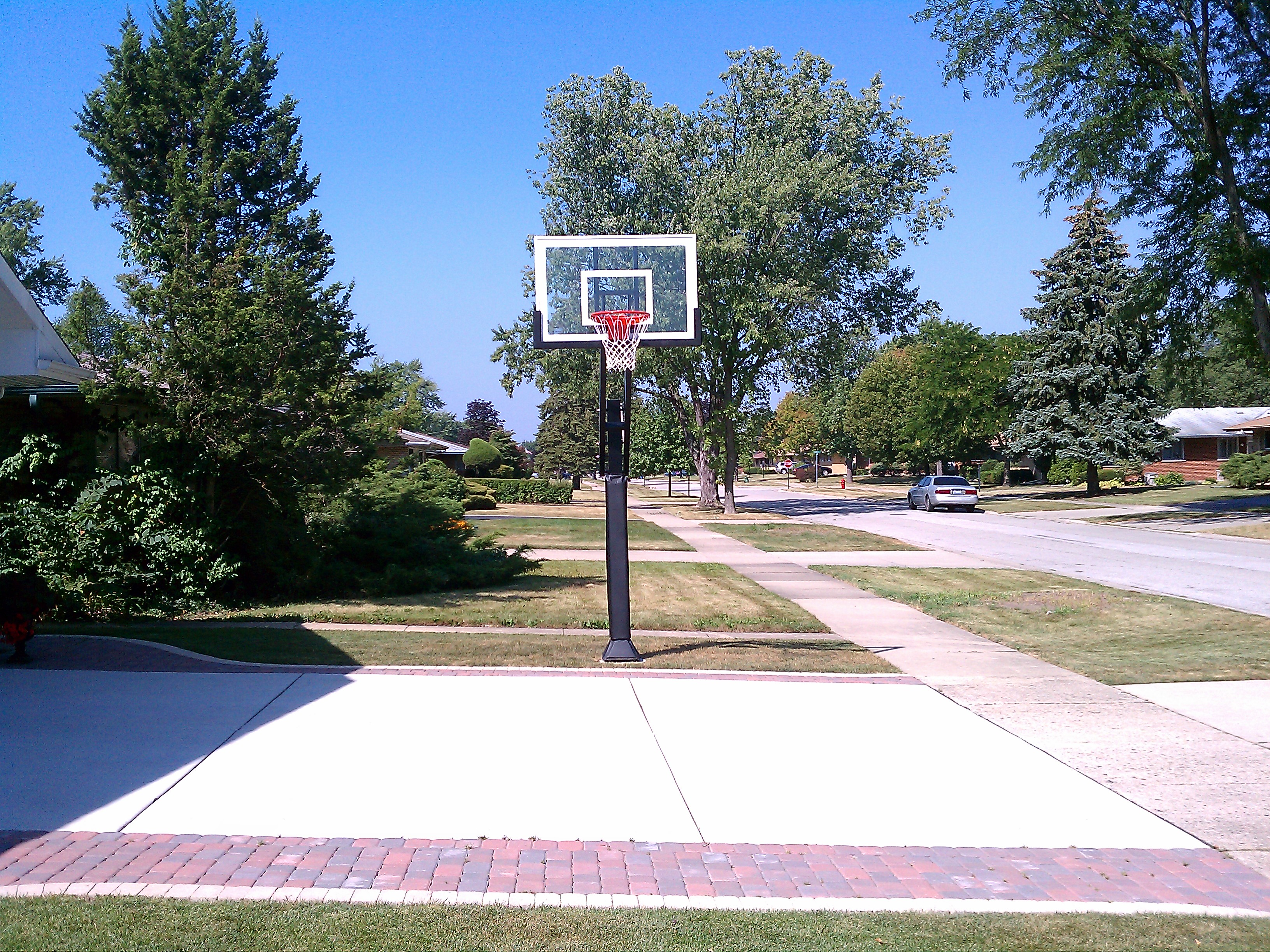 It is a beautiful day to shoot some baskets.