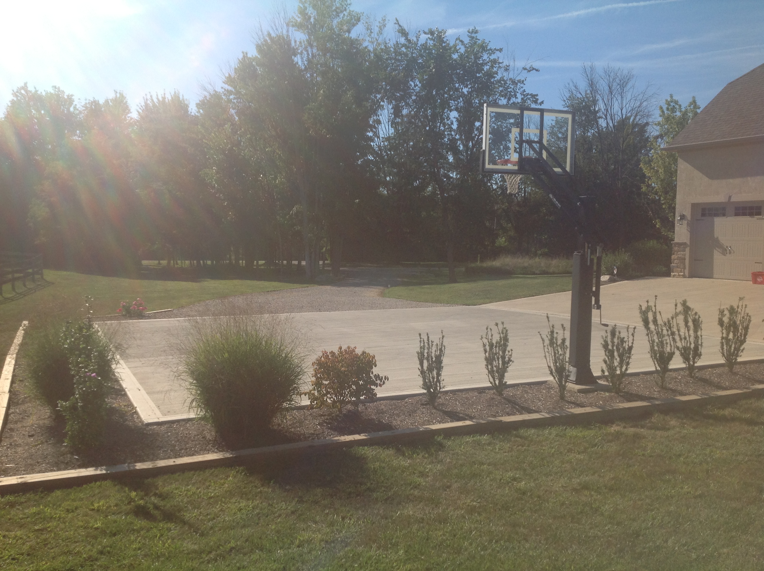 A sunny basketball day.