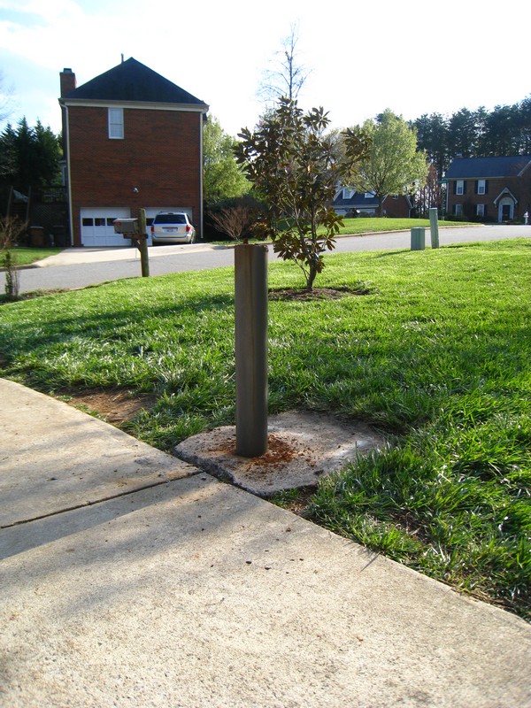 There is the old post before the construction.
